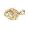 Brass Micro Pave Clear Cubic Zirconia Pendants KK-L253-16G-3