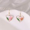 Heart Alloy Resin Dangle Earrings FS-WG72C44-01-2