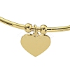 PVD Vacuum Plating 202 Stainless Steel Heart Charm Open Cuff  Bangles for Women BJEW-M317-02G-2