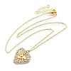 Brass Micro Pave Clear Cubic Zirconia Bird Heart Pendant Necklaces for Women NJEW-D311-01A-G-4