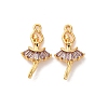 Brass Micro Pave Cubic Zirconia Pendants KK-K382-26G-02-1