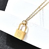 304 Stainless Steel Rolo Chain Pendant Necklaces NJEW-S444-01G-23-4