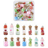 28Pcs 4 Style Glass Wishing Bottle Pendant Decorations GLAA-FW0001-01-2