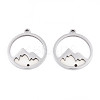 Anti-Tarnish 201 Stainless Steel Pave Epoxy Pendants STAS-R002-03P-1