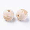 Unfinished Natural Wood European Beads WOOD-S057-002A-2