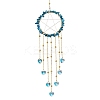 Wire Wrapped Natural Apatite Chips Ring Hanging Ornaments HJEW-JM02371-05-1