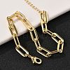 Brass Paperclip Chain Bracelets for Women Men BJEW-F494-03G-5