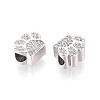 Brass Micro Pave Cubic Zirconia European Beads ZIRC-T002-101-2