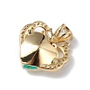 Real 18K Gold Plated Rack Plating Brass Micro Pave Clear Cubic Zirconia Pendants KK-C015-11G-4