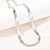 6MM 201 Stainless Steel Flat Snake Chain Necklaces for Women Men NJEW-Z089-02P-1