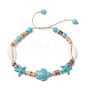 Synthetic Turquoise and Shell Bracelets BJEW-JB11510-01-1