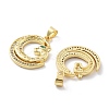 Brass Micro Pave Cubic Zirconia Pendants KK-Z098-01G-02-2
