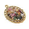 3Pcs 3 Colors Natural Multicolor Tourmaline Chip Pendants PALLOY-JF03037-4