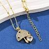 Brass Micro Pave Cubic Zirconia Pendant Necklaces LS-NJEW-Q041-04G-5