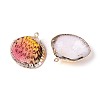 Spray Paint & Electroplate Natural Sea Shell Pendants SSHEL-N042-16D-2