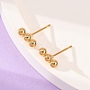 201 Stainless Steel Beaded Horizontal Bar Stud Earrings with 316 Stainless Steel Pin for Women X-STAS-K238-01G-1