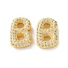 Rack Plating Brass Micro Pave Cubic Zirconia Slide Charms KK-C084-34G-B-1