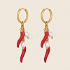 Hot Pepper 304 Stainless Steel Hoop Earrings CA2764-1