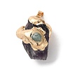 Electroplated Raw Natural Mixed Gemstone Pendants G-Z102-01G-2