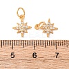 Brass Micro Pave Cubic Zirconia Charms KK-C157-39G-3