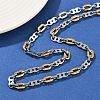 201 Stainless Steel 8 & Oval Link Chain Necklaces for Women NJEW-B143-03GP-2