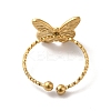 Ion Plating(IP) 304 Stainless Steel Butterfly Open Cuff Rings for Women RJEW-H136-05G-3