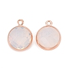 Brass Glass Charms KK-C228-01RG-2