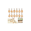 Wood Owl Pendant Locking Stitch Markers HJEW-NB00124-7
