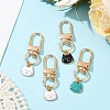 4Pcs Cat Head Shape Alloy Enamel Pendant Decoration HJEW-YW00065-2