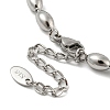 Non-Tarnish 201 Stainless Steel Rugby Beaded Chain Bracelets LS-BJEW-G696-01C-P-3