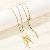 Alloy Crystal Rhinestone with Resin Jellyfish Pendant Necklaces for Women NJEW-A066-03G-1