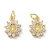 Brass Micro Pave Cubic Zirconia Pendants KK-C092-19D-G-1