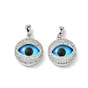Printed Brass Micro Pave Cubic Zirconia with Glass Pendants KK-Z134-17P-02-1