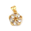 Rack Plating Brass Micro Pave Cubic Zirconia Pendants KK-G513-20G-1