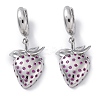 Brass Micro Pave Cubic Zirconia Hoop Earrings EJEW-R016-23P-4
