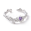 Cubic Zirconia Open Cuff Ring LS-RJEW-D119-06P-2