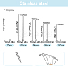 450Pcs 5 Styles Nickel Plated Steel T Pins for Blocking Knitting FIND-SP0002-88-2