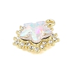 Rack Plating Alloy with Rhinestone Pendants FIND-B037-03G-02-2