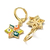 Real 18K Gold Plated Brass Dangle Leverback Earrings EJEW-A033-19G-05-2