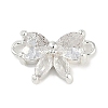 Brass Clear Cubic Zirconia Connector Charms KK-I719-03S-1