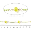 Brass Hexagonal Column Glass Seaded Beaded & Resin Round Beaded Link Chains CHC-G026-01G-2