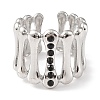 304 Stainless Steel Open Cuff Ring for Women RJEW-F166-04P-01-2