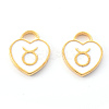 Light Gold Plated Alloy Enamel Pendants ENAM-R136-30-01-2