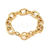 304 Stainless Steel Cable Chain Bracelets for Women BJEW-C129-08B-G-2