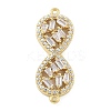 Rack Plating Brass Clear Cubic Zirconia Infinity Connector Charms KK-A234-036G-02-1