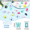 50Pcs UV Plating Opaque Acrylic Beads TACR-SP0001-38-2