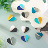 10Pcs 5 Colors Opaque & Transparent Resin & Wood Pendants RESI-TA0004-59-6