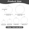 48Pcs 6 Sizes 316L Surgical Stainless Steel Hoop Earring Findings STAS-LP0001-06-2
