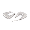 Non-Tarnish 304 Stainless Steel Trapezoid Thick Hoop Earrings for Women EJEW-B018-07P-2