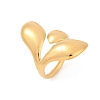 Teardrop 304 Stainless Steel Open Cuff Rings RJEW-R018-01G-03-4